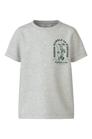 T-shirt em algodão biológico - Cinzento-claro mesclado - Name It