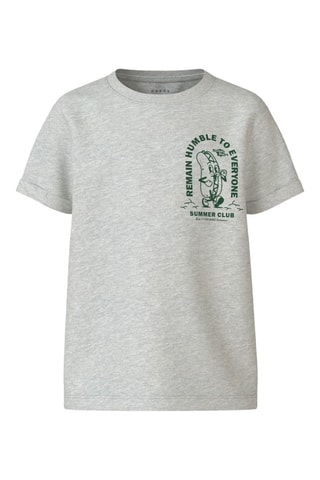 T-shirt em algodão biológico - Cinzento-claro mesclado - Name It