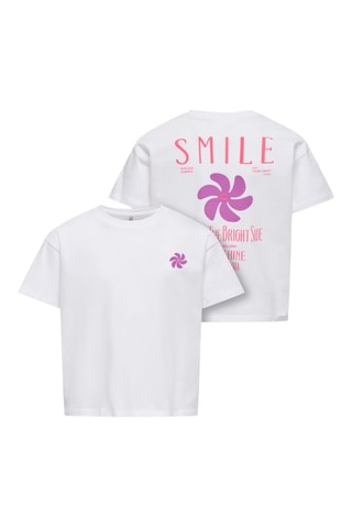 T-shirt em algodão biológico - Branco - Kids Only Girl