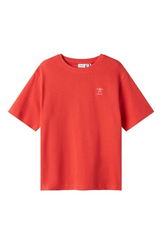 T-shirt em algodão biológico - Vermelho - Name It
