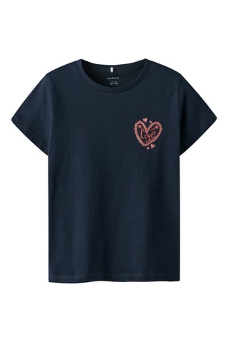 T-shirt em algodão biológico - Azul-marinho - Name It