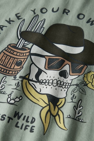 T-shirt em algodão biológico - Caqui - Name It