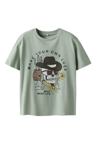 T-shirt em algodão biológico - Caqui - Name It