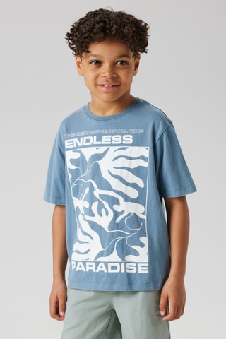 T-shirt em algodão biológico - Azul-petróleo - Name It