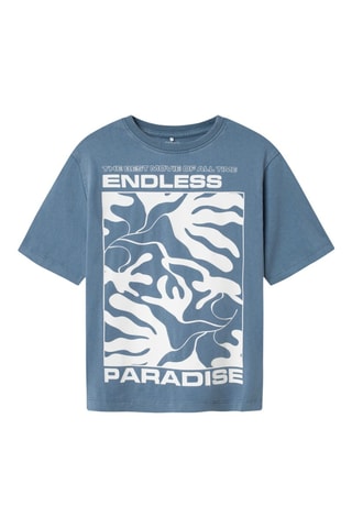 T-shirt em algodão biológico - Azul-petróleo - Name It
