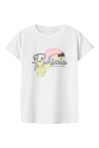 T-shirt Pikachu Pokemon - Wit - Name it