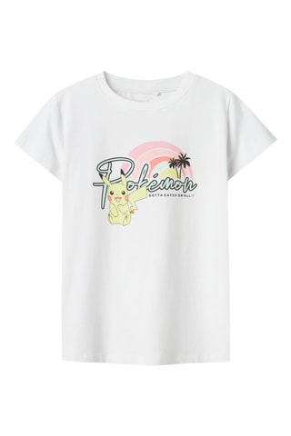 T-shirt Pikachu Pokemon - Wit - Name it