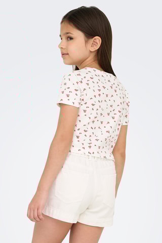 T-shirt em algodão biológico - Vermelho e cru - Kids Only