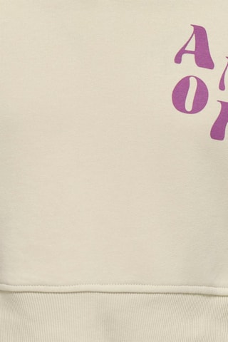 Sweat regular em algodão biológico com capuz - Bege - Kids Only Girl