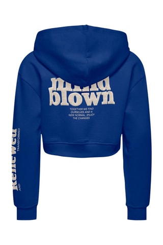 Sweat regular em algodão biológico com capuz - Azul - Kids Only Girl