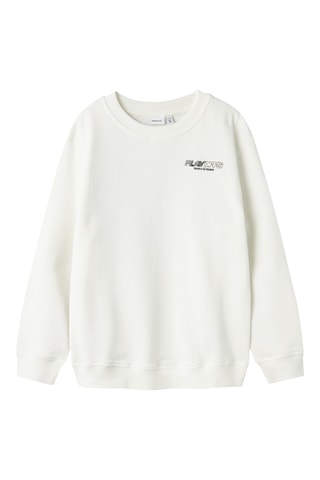 Sweat em algodão biológico - Branco - Name It