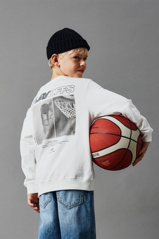 Sweat em algodão biológico - Branco - Name It