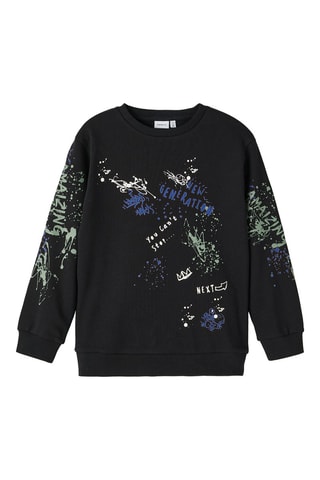 Sweat em algodão biológico - Preto - Name It