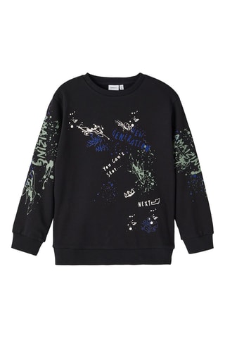 Sweat em algodão biológico - Preto - Name It
