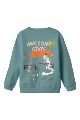 Sweat em algodão biológico - Azul-pato - Name It