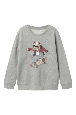 Sweat em algodão biológico - Cinzento mesclado - Name It