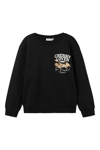 Sweat em algodão biológico - Preto - Name It