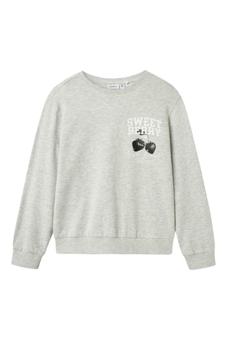 Sweat em algodão biológico - Cinzento-claro mesclado - Name It