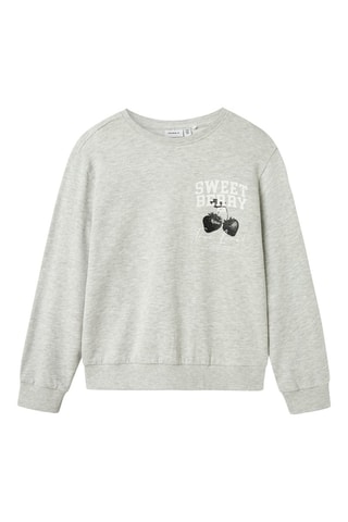 Sweat em algodão biológico - Cinzento-claro mesclado - Name It