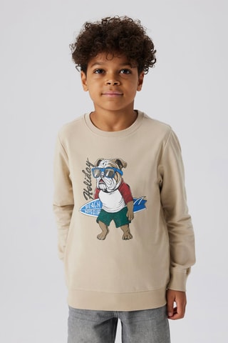 Sweat em algodão biológico - Bege - Name It Kid