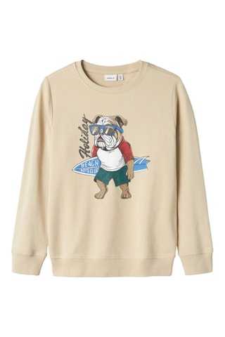 Sweat em algodão biológico - Bege - Name It Kid