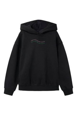 Sweat relaxed com capuz - Preto - Name It Kid