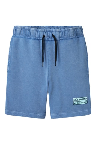 Bermudas regular em algodão biológico - Azul - Name It Kid