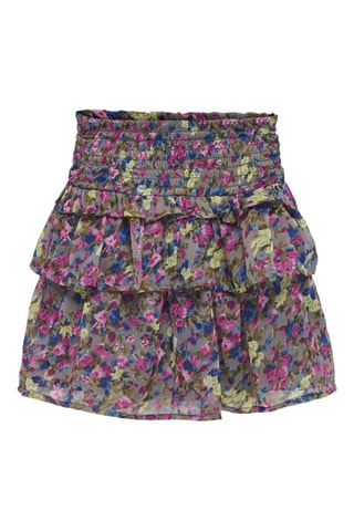 Minissaia com folhos - Cinzento e violeta - Kids Mini Girl
