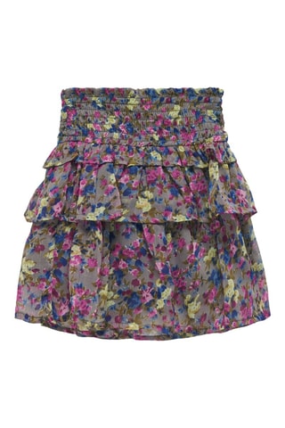 Minissaia com folhos - Cinzento e violeta - Kids Mini Girl