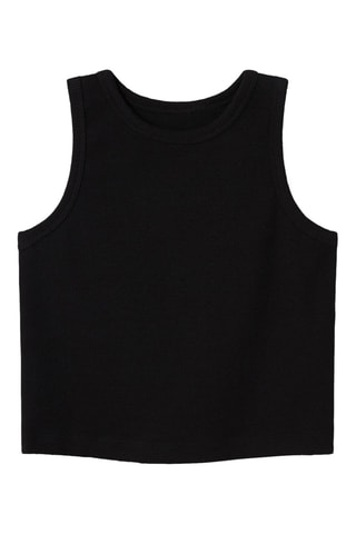 Camisola de alças em algodão biológico - Preto