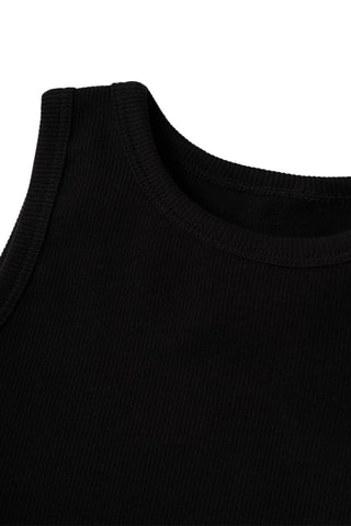 Camisola de alças em algodão biológico - Preto