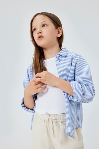 Camisola de alças em algodão biológico - Branco