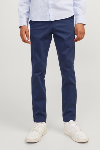 Calças chino em algodão biológico - Azul-marinho - Jack & Jones Junior