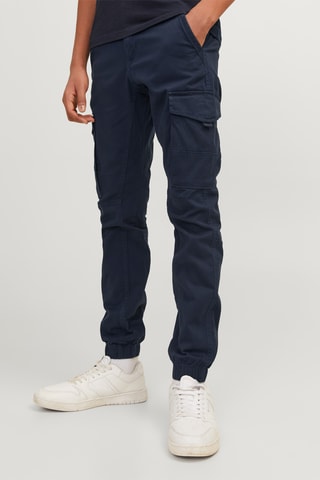 Calças cargo em algodão biológico - Azul-marinho - Jack & Jones Junior