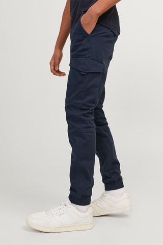 Calças cargo em algodão biológico - Azul-marinho - Jack & Jones Junior