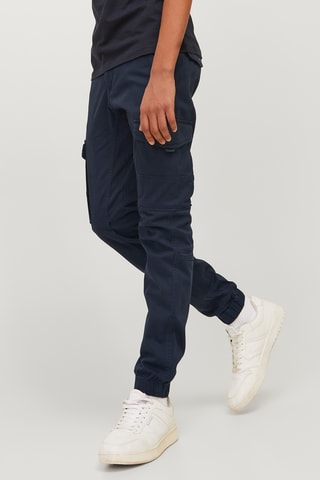 Calças cargo em algodão biológico - Azul-marinho - Jack & Jones Junior