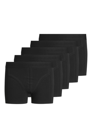 5 boxers em algodão biológico - Preto - Jack & Jones Junior
