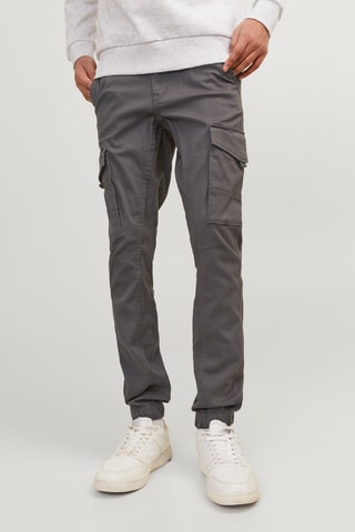 Calças cargo em algodão biológico - Cinzento-escuro - Jack & Jones Junior