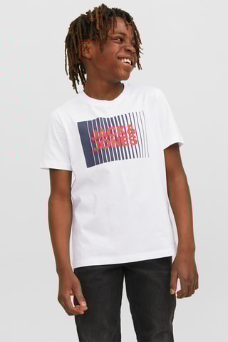 T-shirt em algodão biológico - Branco - Jack & Jones Junior
