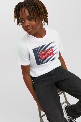 T-shirt em algodão biológico - Branco - Jack & Jones Junior