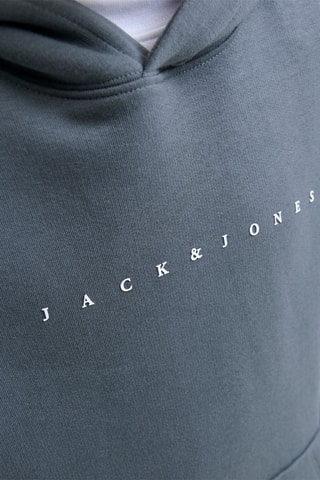 Sweat com capuz em algodão biológico - Azul-acinzentado - Jack & Jones Junior