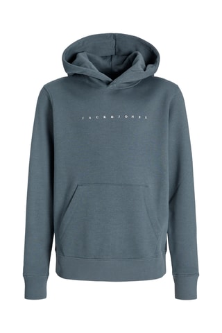 Sweat com capuz em algodão biológico - Azul-acinzentado - Jack & Jones Junior