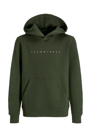 Sweat com capuz em algodão biológico - Caqui - Jack & Jones Junior