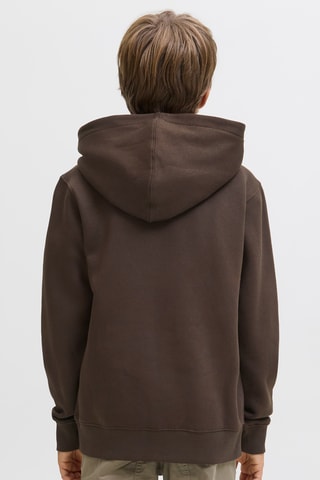 Sweat com capuz em algodão biológico - Castanho - Jack & Jones Junior