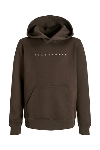 Sweat com capuz em algodão biológico - Castanho - Jack & Jones Junior