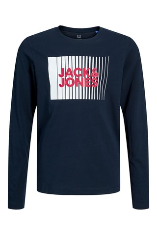 T-shirt em algodão biológico - Azul-marinho - Jack & Jones Junior