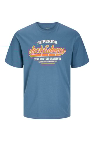 T-shirt em algodão biológico - Azul-cobalto - Jack & Jones Junior