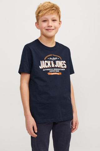 T-shirt em algodão biológico - Azul-marinho - Jack & Jones Junior