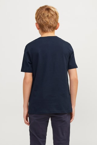 T-shirt em algodão biológico - Azul-marinho - Jack & Jones Junior