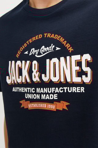 T-shirt em algodão biológico - Azul-marinho - Jack & Jones Junior